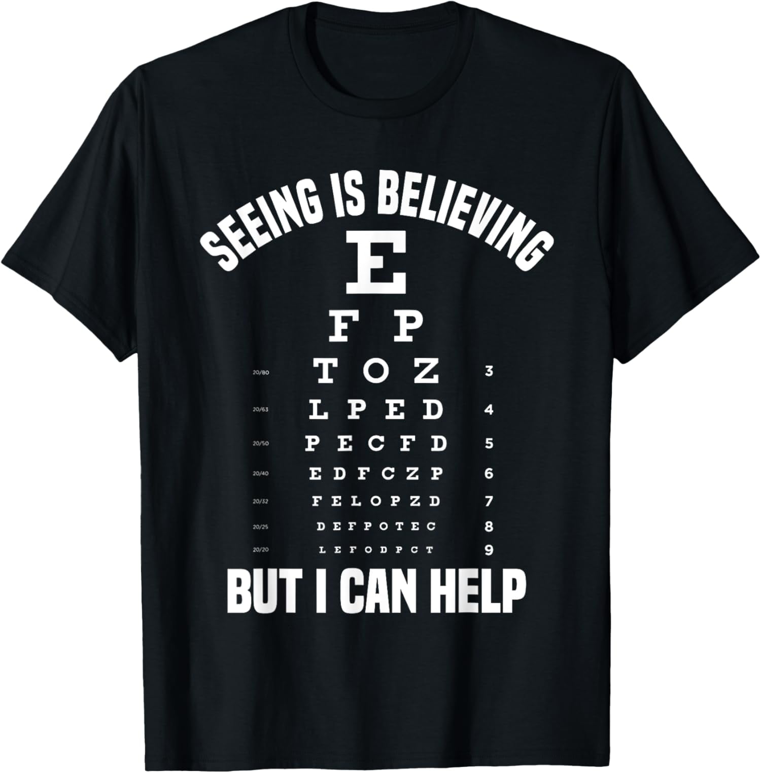 Great Optometrist Saying Optometry Eye Chart Optician T Shirt Walmart Com