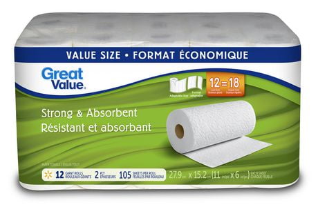 Great Value 2 Plystrong And Absorbent Paper Towel Walmart Ca