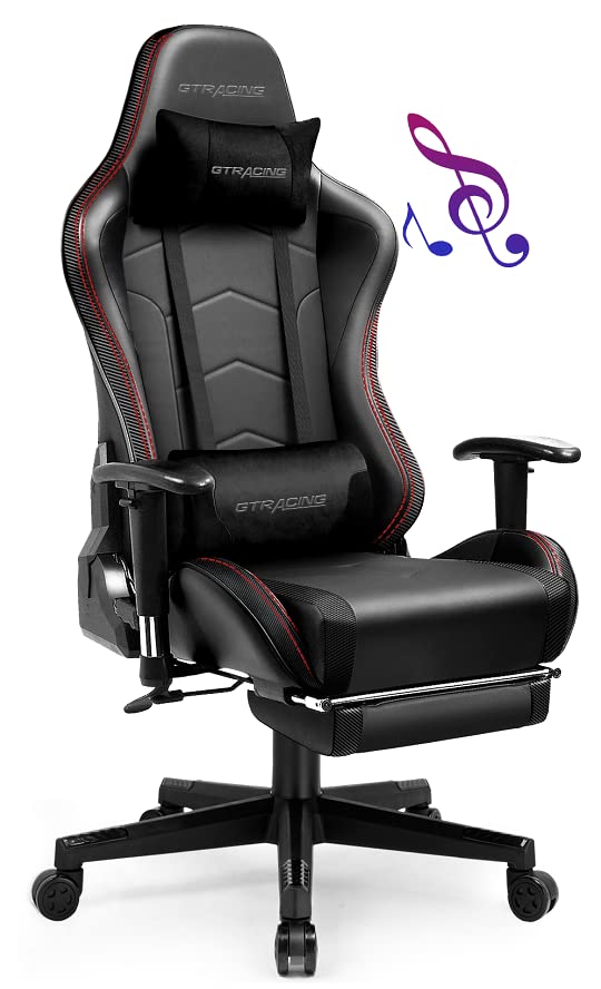 Gtracing Gaming Chair With Speakers Bluetooth And Footrest In Home