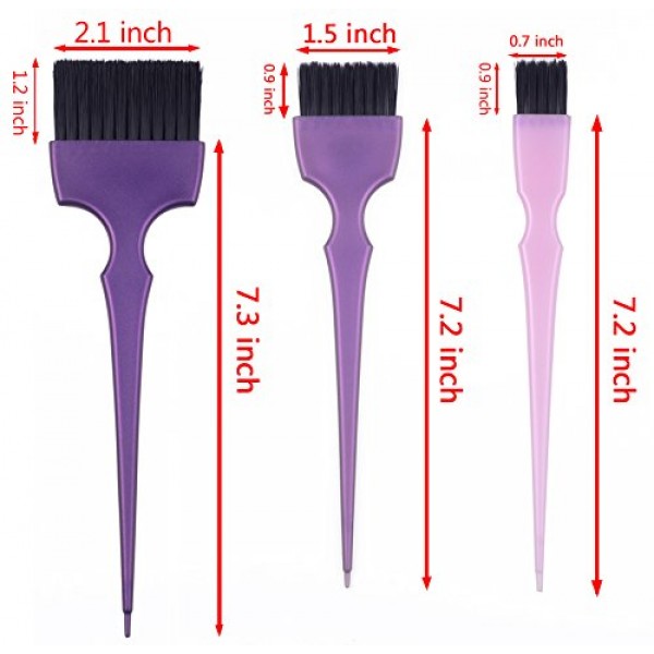 Hair Dye Coloring Brushes Kit Color Applicator Tint Brush 6 Pieces