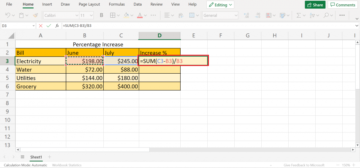 How To Add A Percentage Increase In Excel