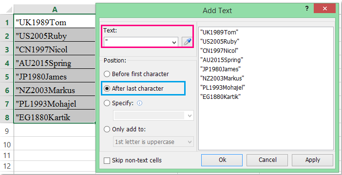 How To Add Quotes Around Numbers Or Text In Excel Printable Templates