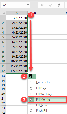 How To Autofill Dates Or Months In Excel Google Sheets Automate Excel