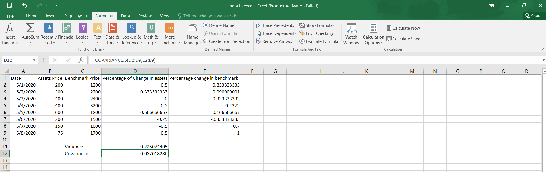 How To Calculate Beta In Excel Spreadcheaters