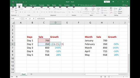 How To Calculate Daily Monthly Percentage Growth In Ms Excel Easy