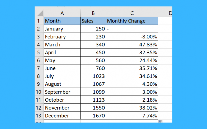 How To Calculate Percent Change In Excel