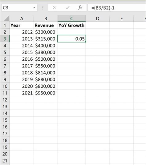 How To Calculate Year Over Year Yoy Growth In Excel Earn And Excel