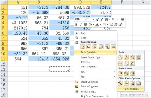 How To Change Numbers From Negative To Positive And Vice Versa In Excel Artofit