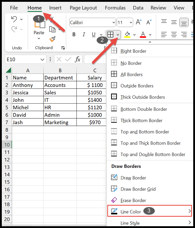 How To Change The Border Color In Excel Spreadcheaters