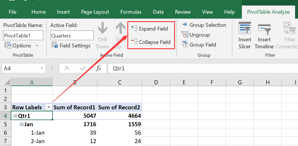 How To Collapse And Expand Pivot Table Groups Video Exceljet