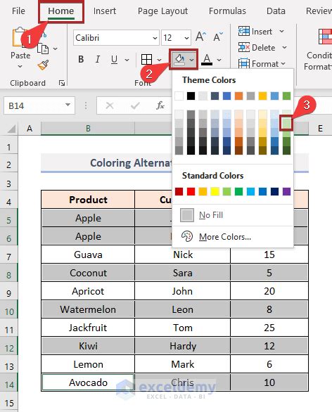 How To Color Alternate Row Based On Cell Value In Excel