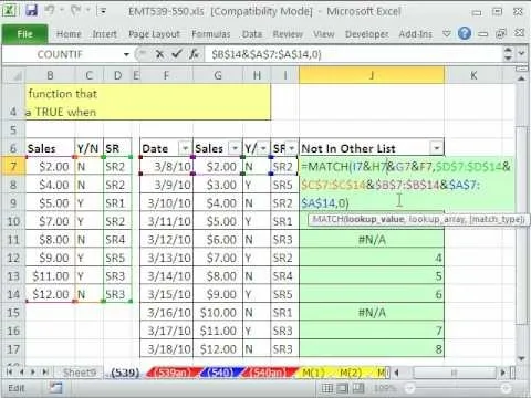 How To Compare Two Lists In Excel With Match Join And Filter