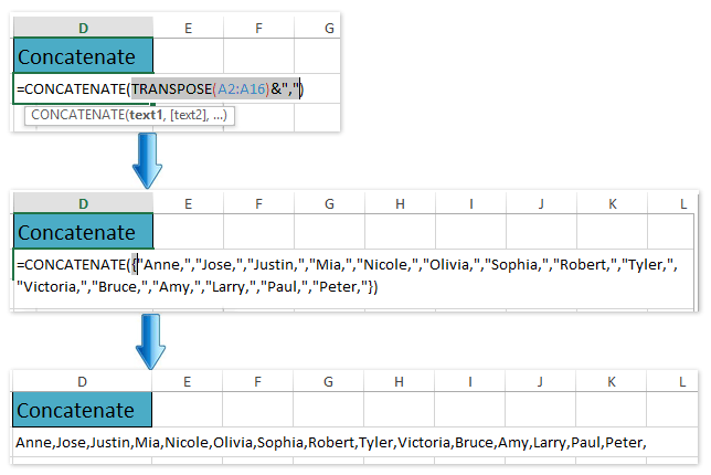 How To Concatenate Range With Adding Including Quotation Marks In Excel