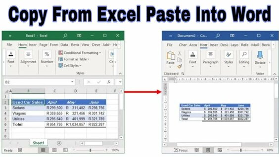 How To Copy From Excel And Paste Into Word How To Exact Copy Paste