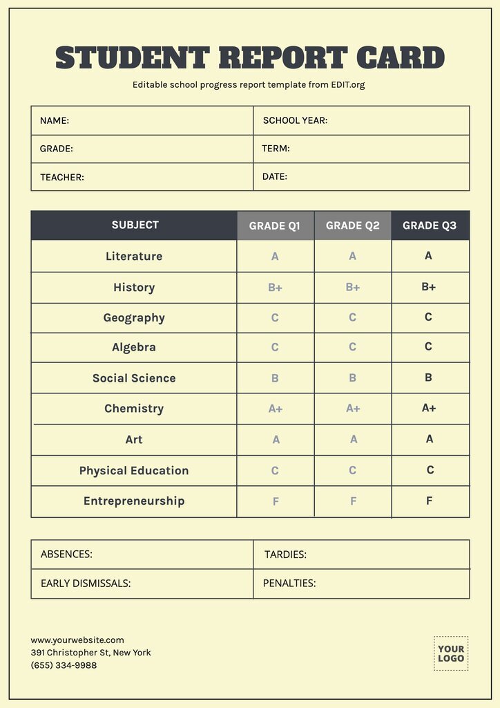 How To Create A Report Card In Excel Excel Templates