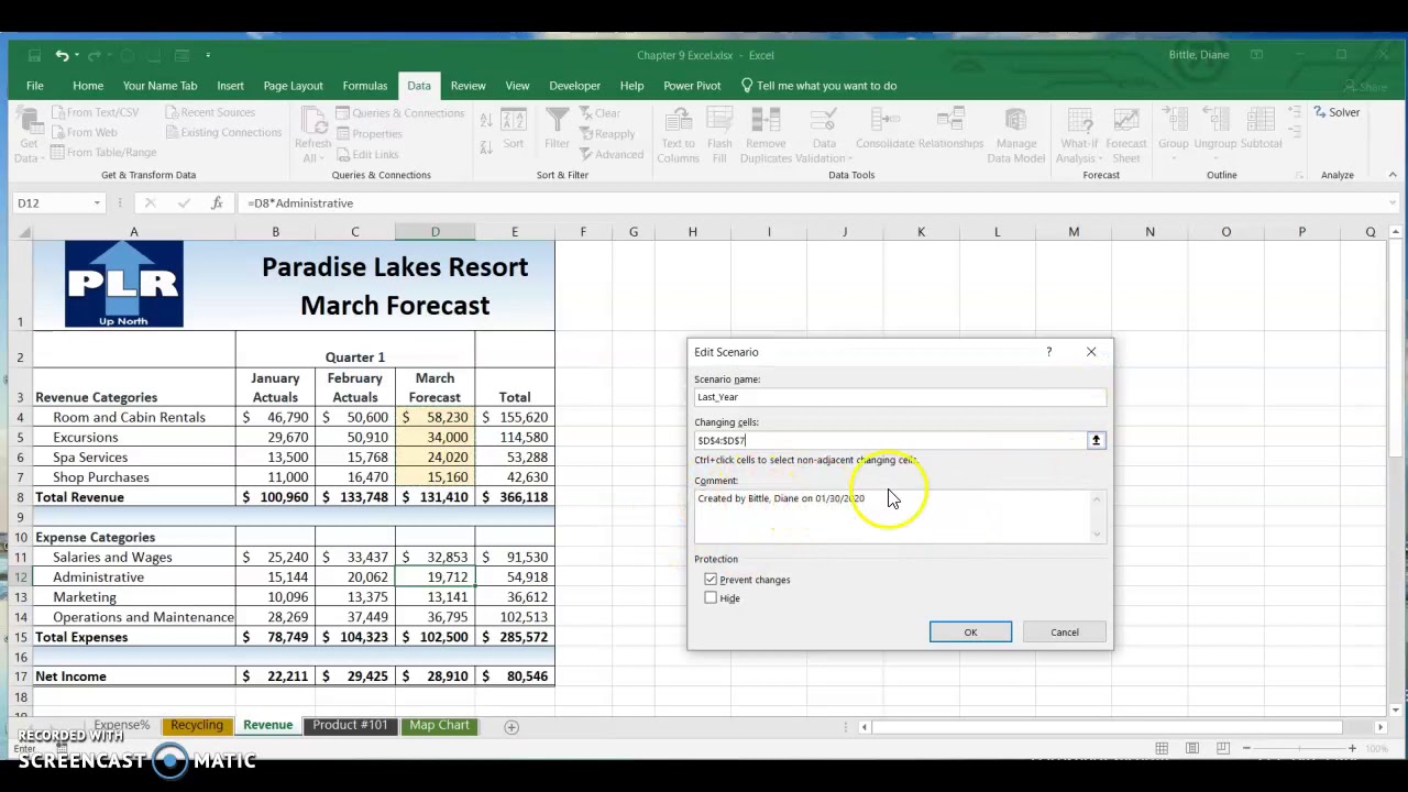 How To Create Scenarios In Excel Youtube