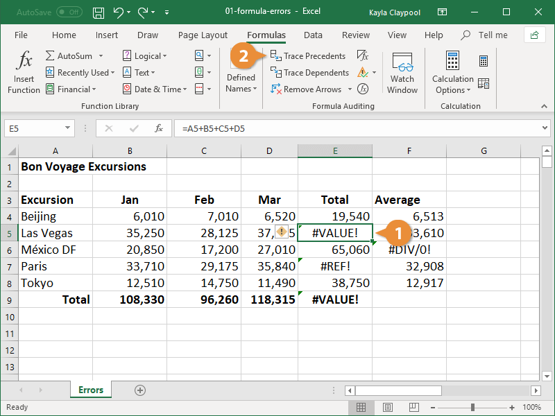 How To Fix Common Formula Errors In Microsoft Excel