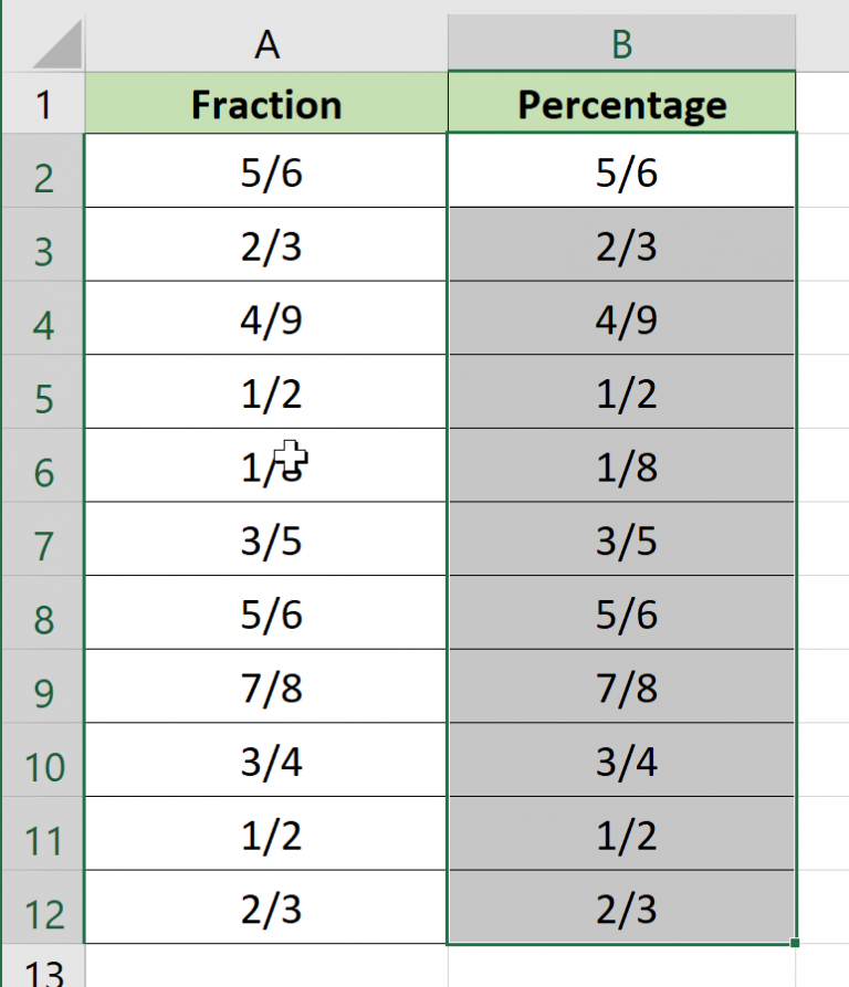 How To Format Fractions To Percentages In Excel Sheetaki