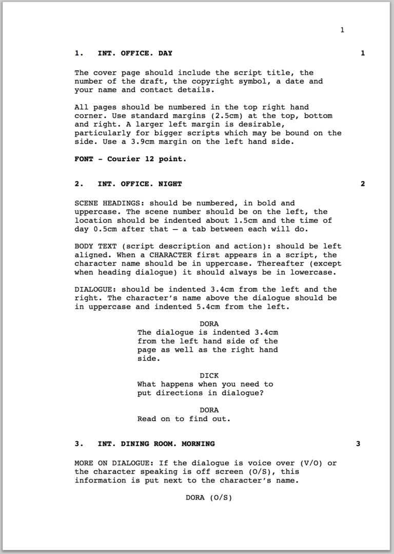 How To Format Your Screenplay For Filmmakers Movie Script Template