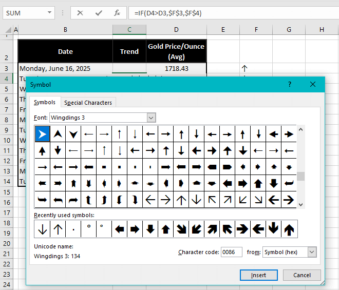 How To Insert An Arrow In A Cell In Excel 6 Easy Ways