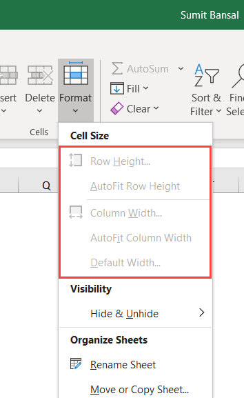 How To Lock Column Width And Row Height In Microsoft Excel