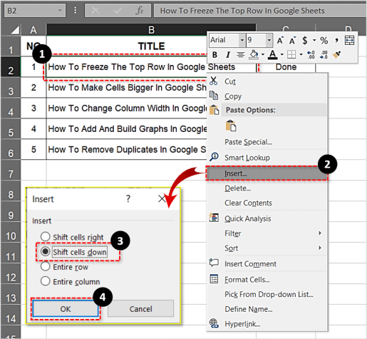 How To Move Cells Down In Excel 7 Methods Exceldemy