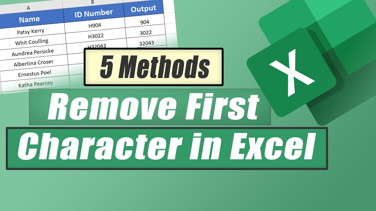 How To Remove First Character In Cell In Excel In Simple Way Youtube