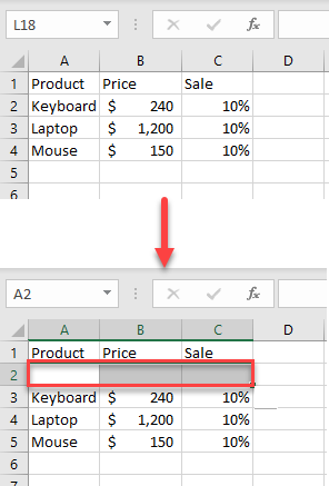 How To Shift Cells Down In Excel 5 Easy Methods Exceldemy