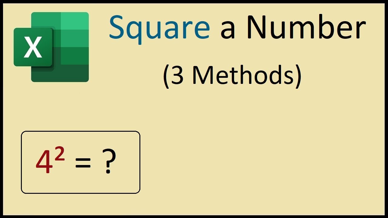 How To Square A Number In Excel Youtube