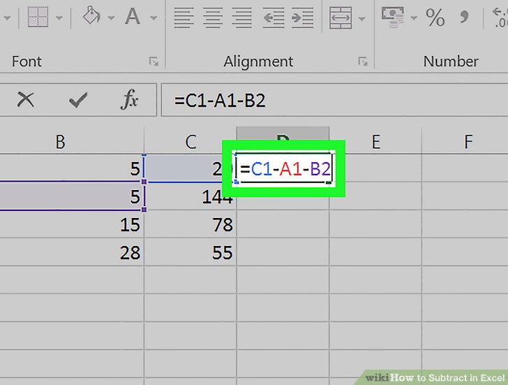 How To Subtract In Excel Row