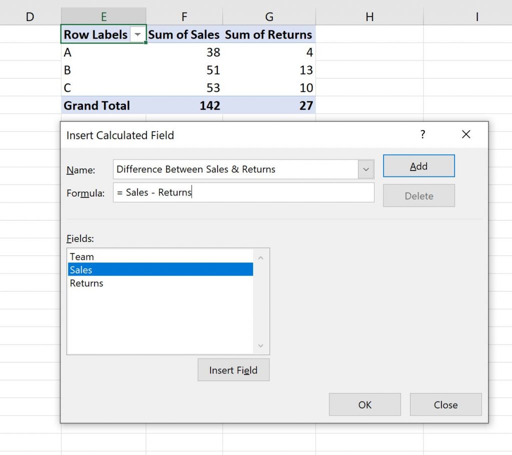 How To Subtract Two Columns In A Pivot Table In Excel