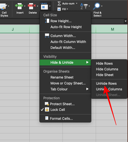 How To Unhide A Row Or Column In Excel Or Unhide All Rows And Columns