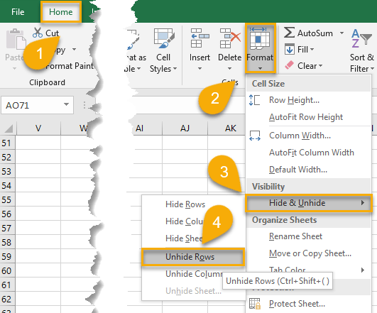 How To Unhide All Rows Or Columns In Excel Spreadsheet Daddy