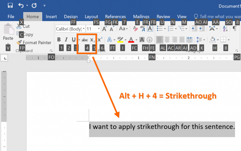 How To Use Keyboard Shortcuts To Apply Strikethrough Or Crossout In