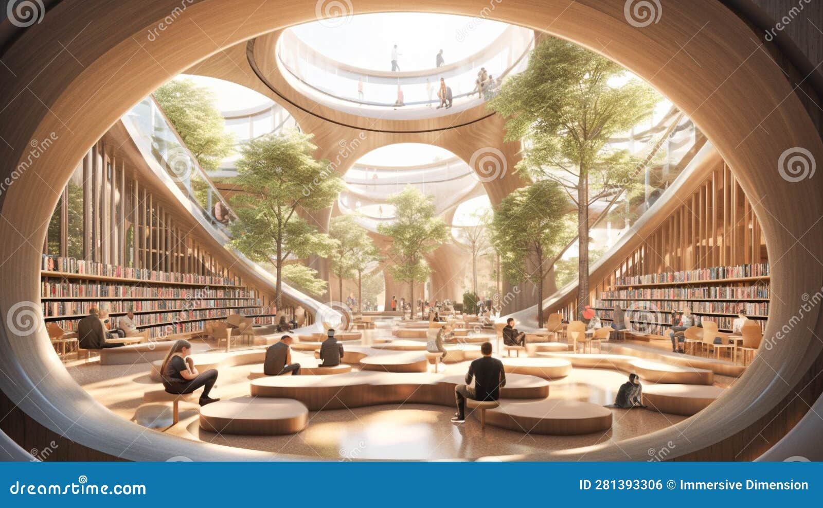 Interconnected Library Pods Modern Design For A Calming Environment Modern Green Bookseller