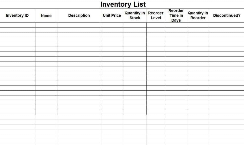 Inventory Excel Templates Sample Templates Sample Templates