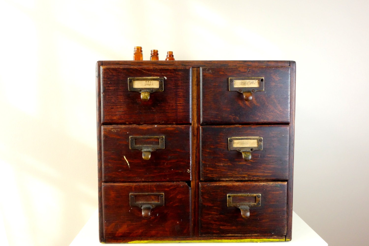 Large Vintage Library Card Catalog Cabinet 25 Draws Etsy