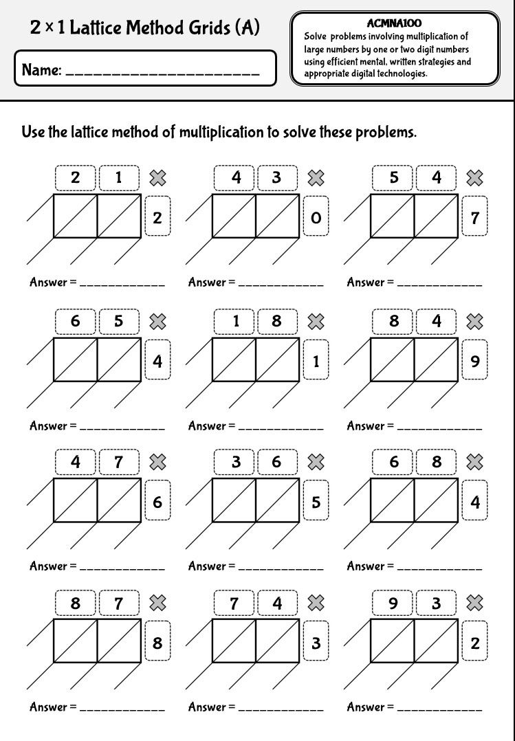 Lattice Method Multiplication Freakslader