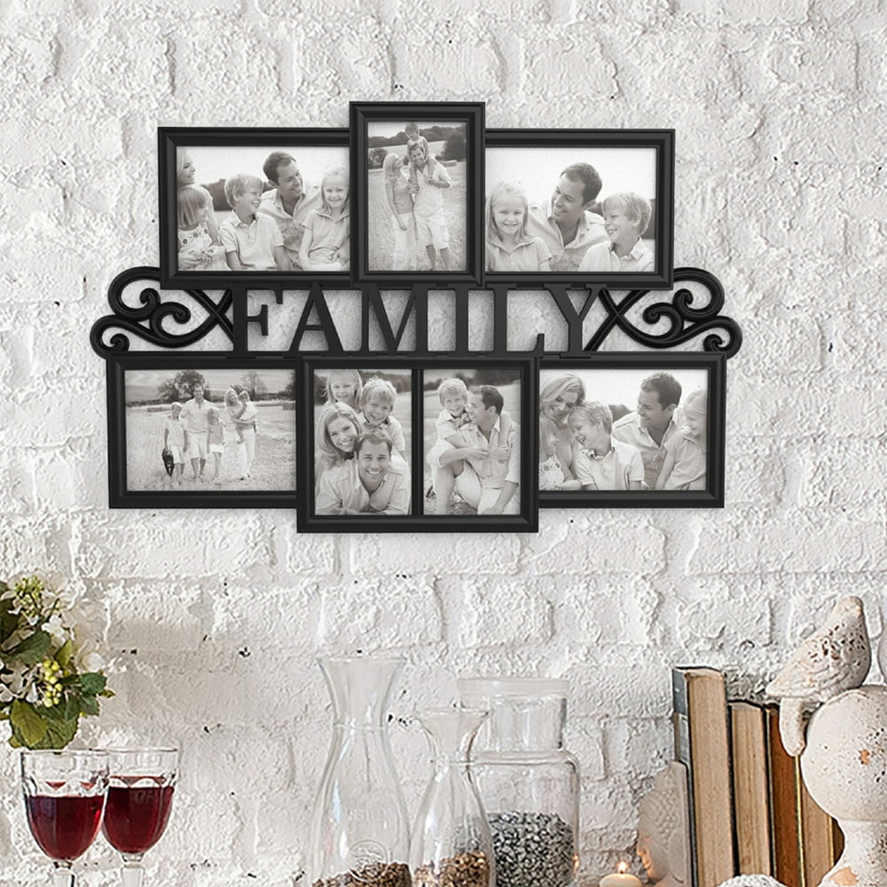 Lavish Home Family Collage Picture Frame With 7 Openings For Three 4X6