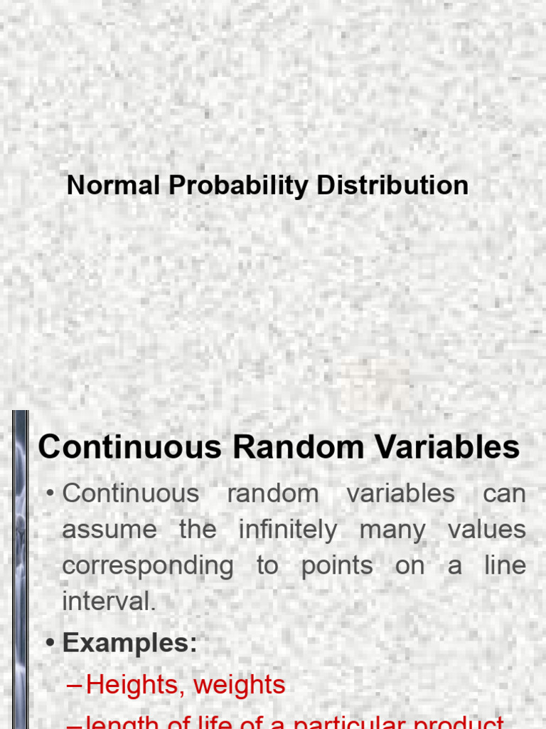 Lecture 4 The Normal Distribution Pptx