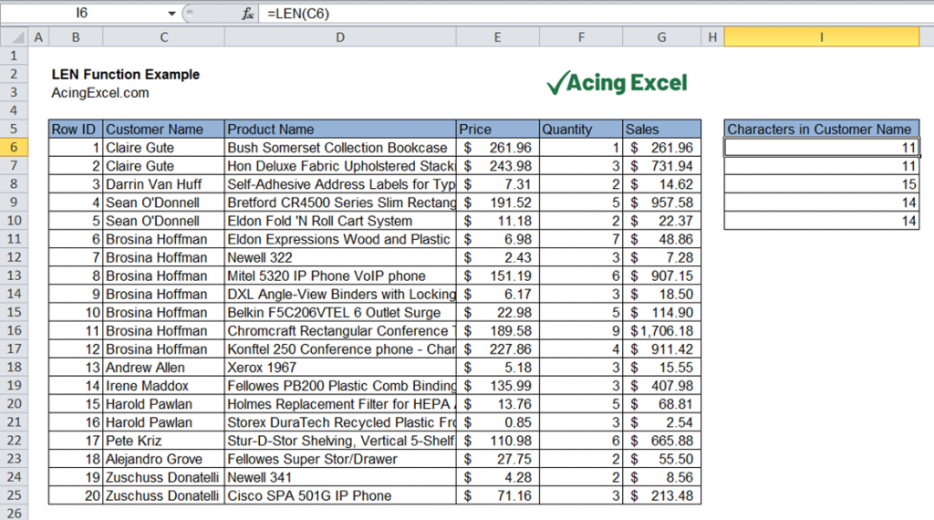 Len Function Excel Counts Number Of Characters