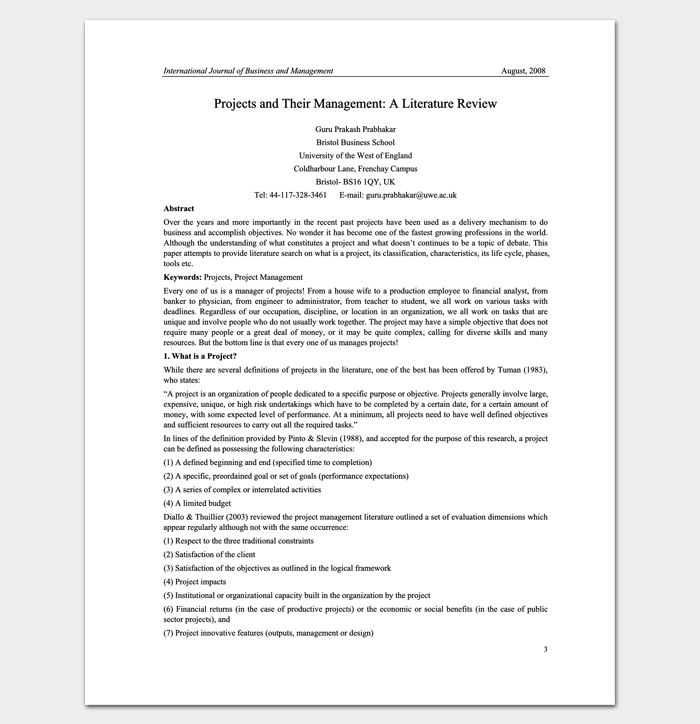 Literature Review Outline Template 20 Formats Examples Samples