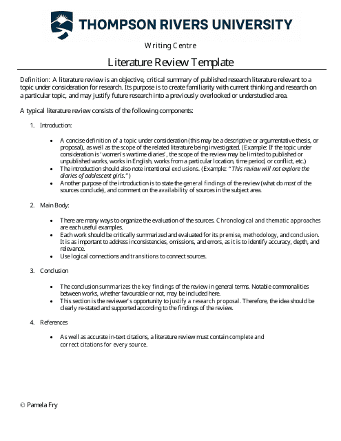 Literature Review Template