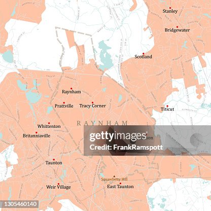 Ma Bristol Raynham Vector Road Map Stock Illustration Download Image