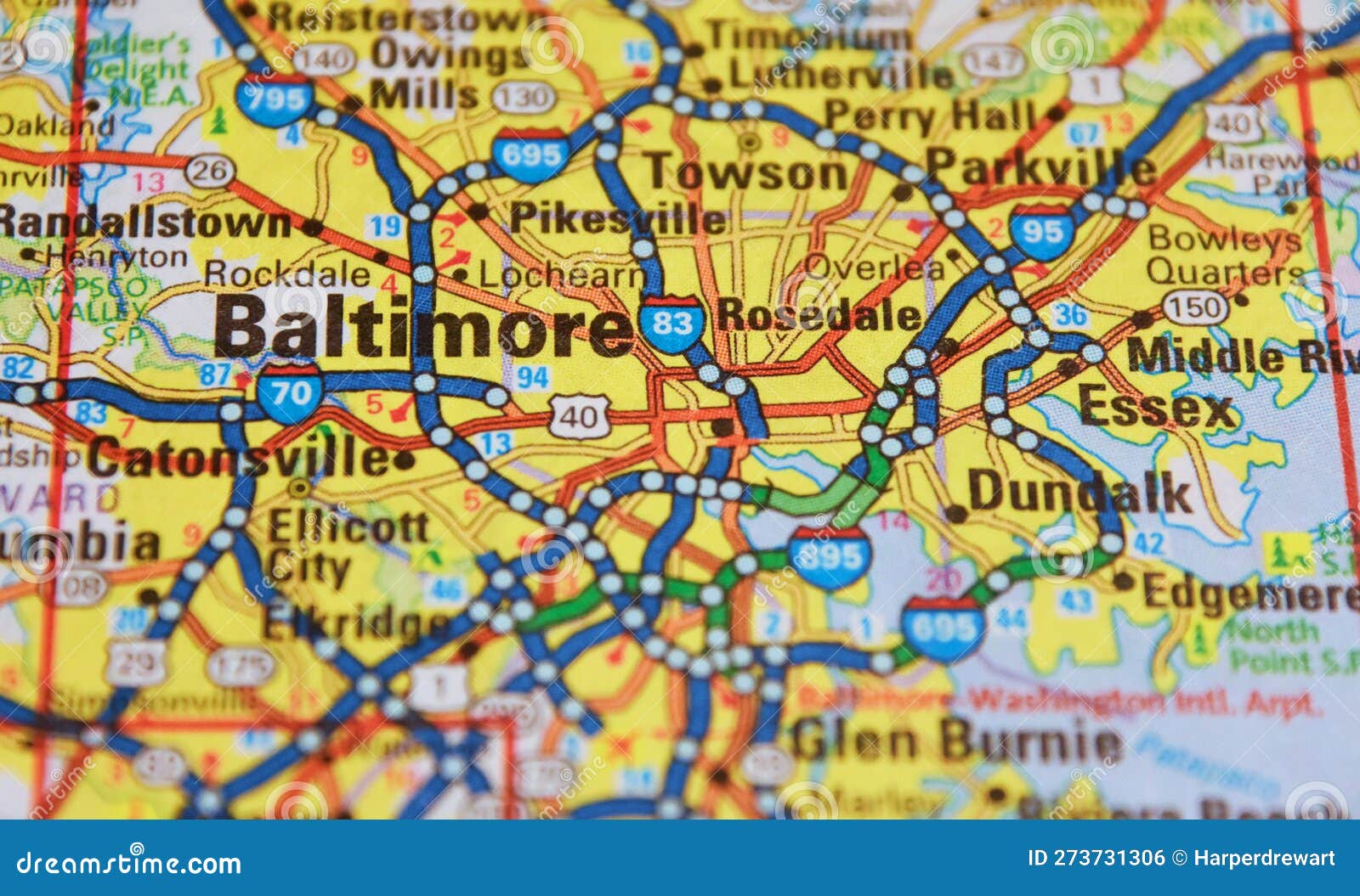 Map Image Of Baltimore Maryland 2 Stock Photo Image Of Cities