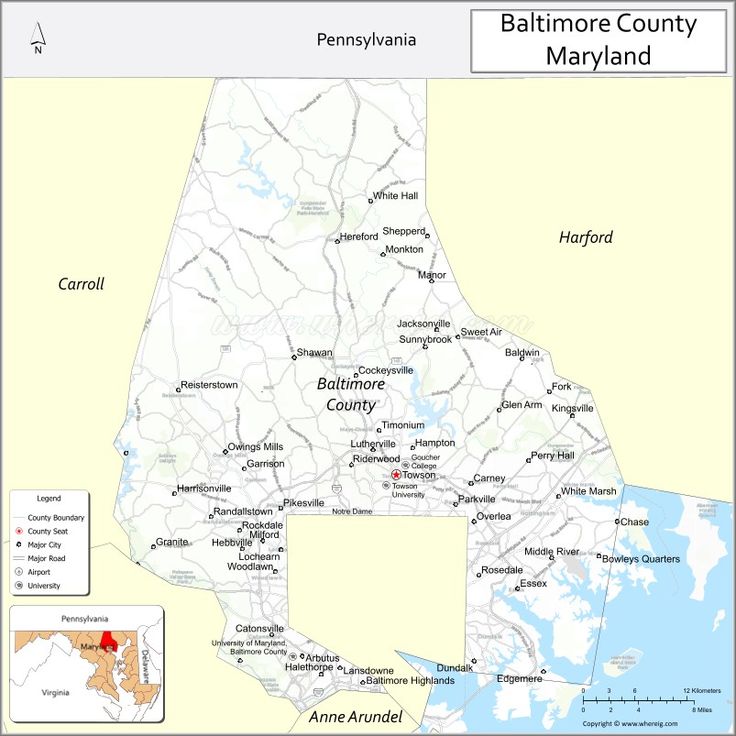 Map Of Baltimore City County Maryland Showing Cities Highways