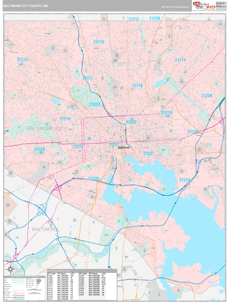 Maps Of Baltimore City County Maryland Marketmaps Com