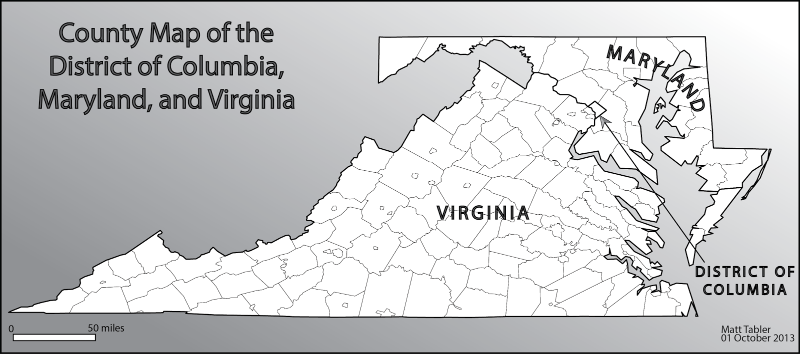 Maryland And Virginia County Map