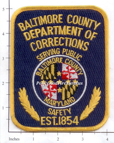 Maryland Baltimore County Corrections Dept Patch Police And Fire