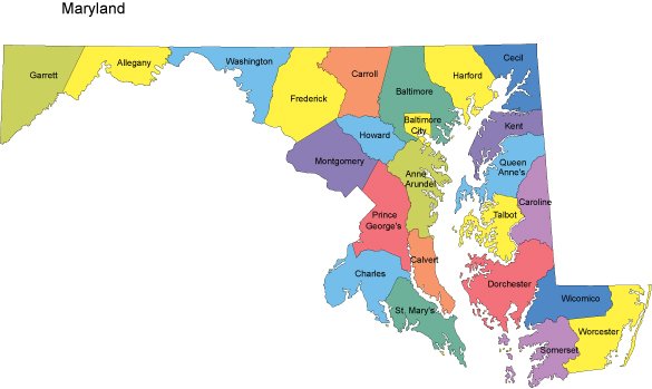 Maryland Counties Map